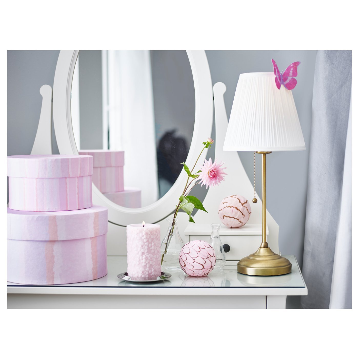 ÅRSTID, Table lamp, brass/white