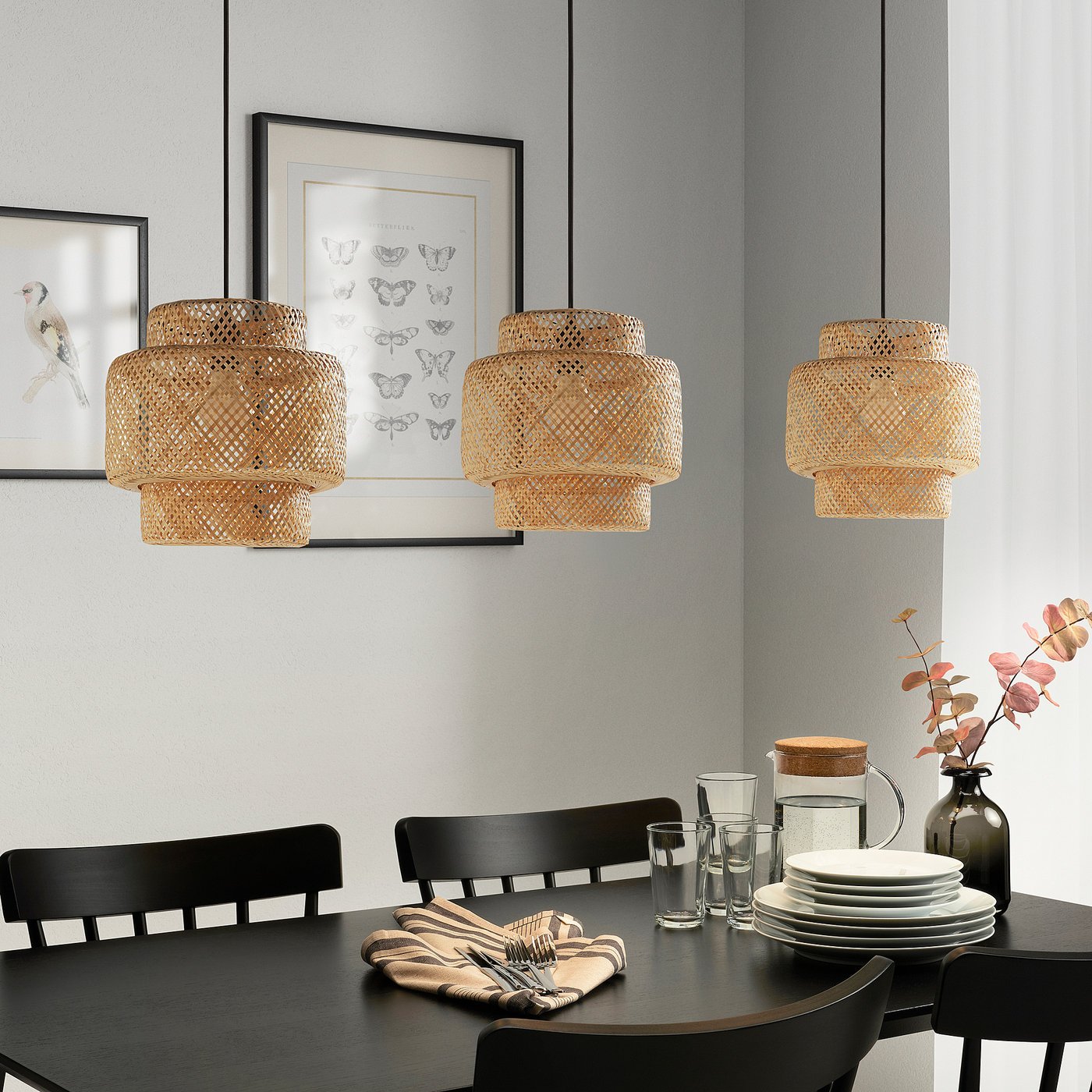 SINNERLIG, Pendant lamp, bamboo/handmade, 27 cm - Image 3