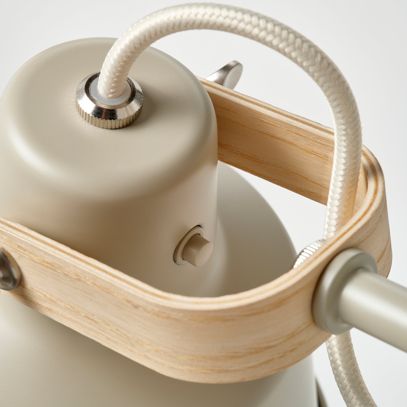SJÖMAKT, Floor lamp with 2-spot, beige/ash - Image 4