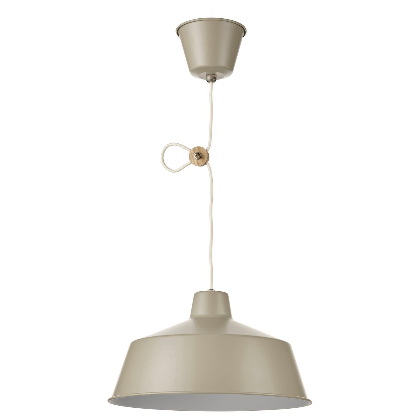 SJÖMAKT, Pendant lamp, beige/ash, 38 cm - Image 3