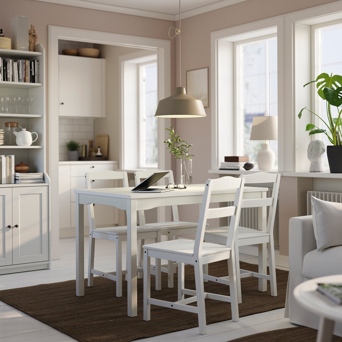 SJÖMAKT, Pendant lamp, beige/ash, 38 cm - Image 4