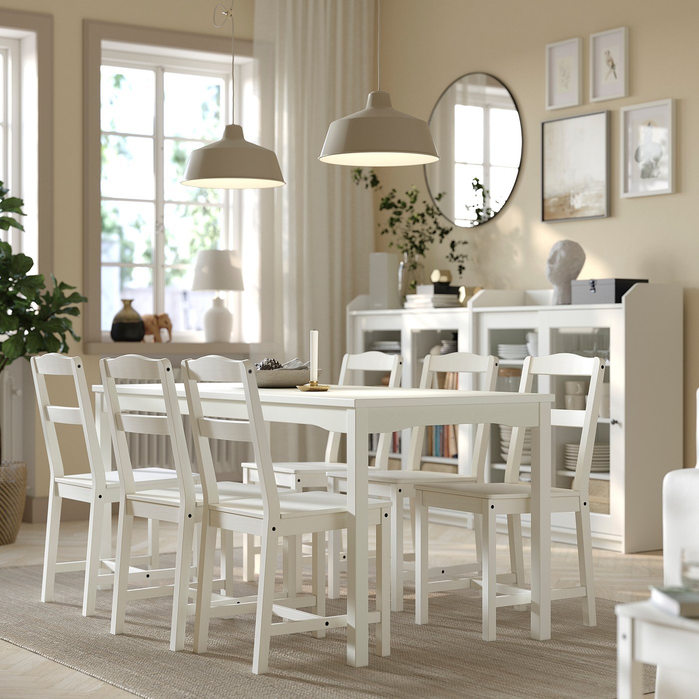 SJÖMAKT, Pendant lamp, beige/ash, 38 cm - Image 5