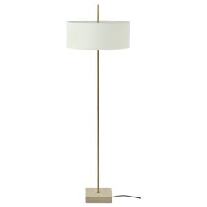 STOCKHOLM 2025, Floor lamp, white textile/brass-plated, 159 cm