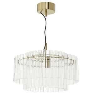 STOCKHOLM 2025, Pendant lamp, glass/brass-plated, 54 cm