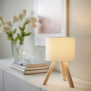 STORSEGEL, Table lamp, ash/white