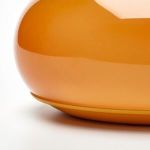 VARMBLIXT, LED table/wall lamp, orange glass/round, 30 cm